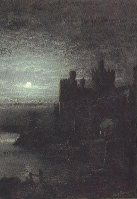 Arthur e.grimshaw Conway Castle,Moonrise (mk37) China oil painting art